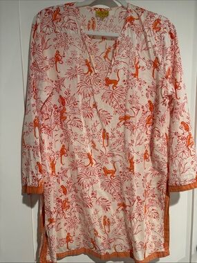 Roberta Roller Rabbit Cream and Orange Floral Monkey Tunic